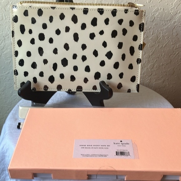 Kate Spade: Pencil Pouch & Strike Gold Sticky Note Set-Lot of 7 - Picture 9 of 16